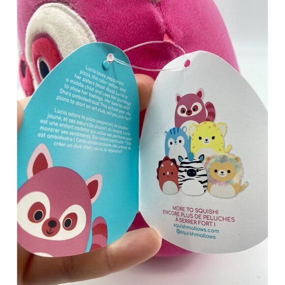 Squishmallow Plush NWT New 8” Lucia Pink White Lemur 2020 Summer - Picture 5 of 5